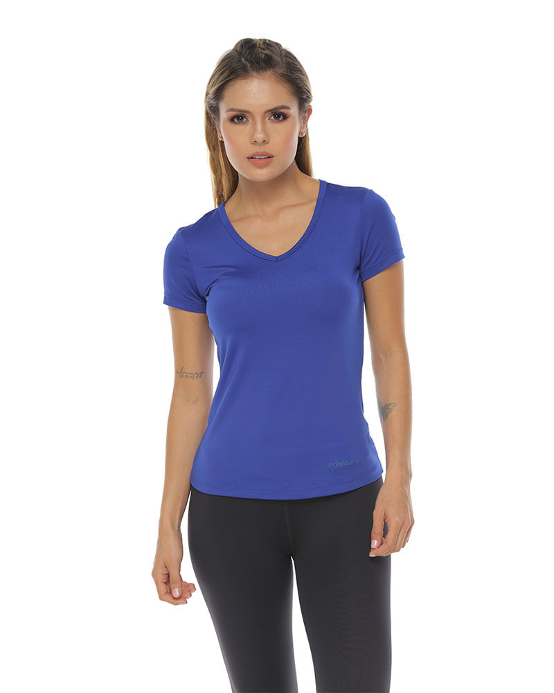 Camiseta Básica, color azul rey para mujer racketball