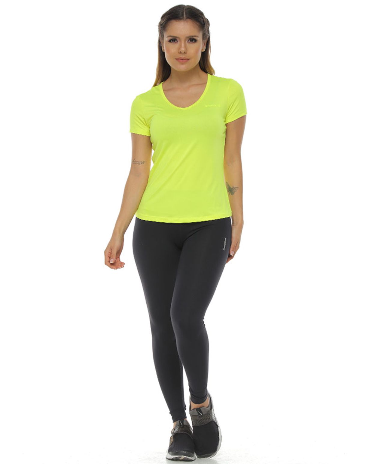 Camiseta deportiva mujer, color amarillo lima - racketball movil