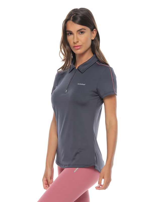 reinado El diseño versus Camiseta tipo polo de mujer, color rosa/berenjena - racketball movil
