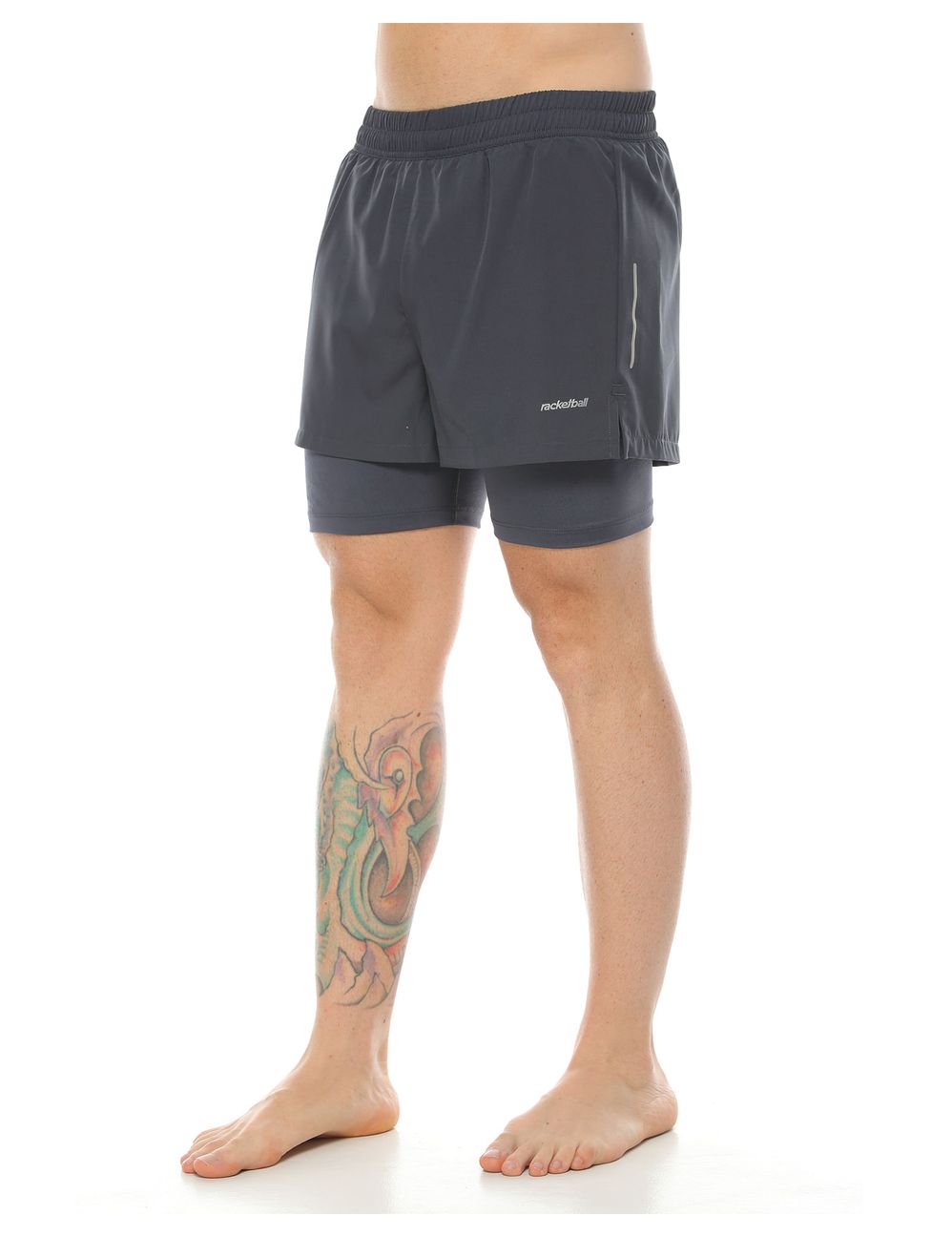 Pantaloneta Running, Color Gris Oscuro Para Hombre - racketball movil