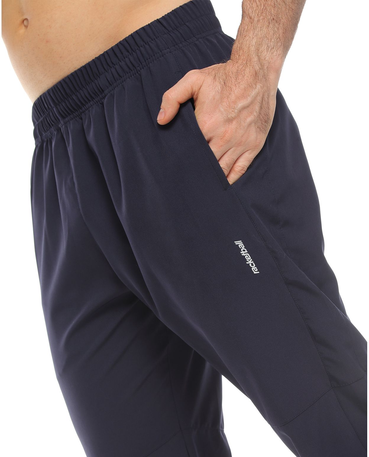 Pantalon Deportivo Azul Oscuro para Hombre parte lateral izquierda con bolsillo funcional