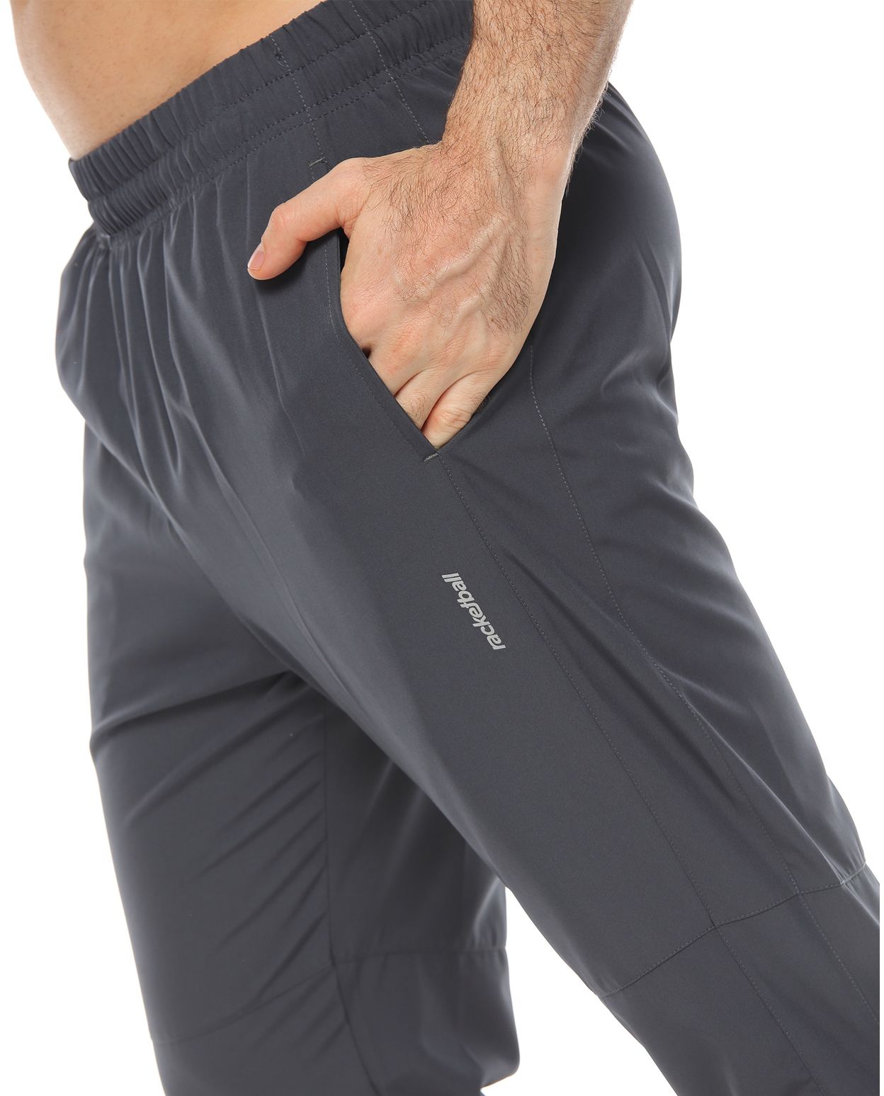 Pantalón de Sudadera Deportivo Gris para Hombre parte lateral derecha con bolsillo funcional