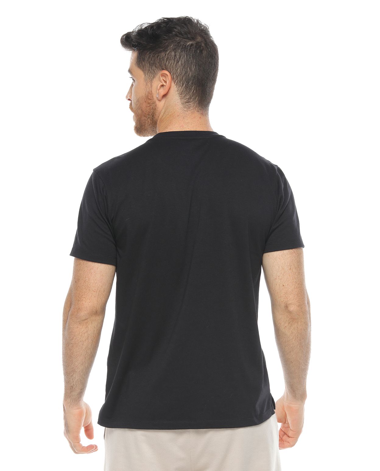 camiseta estampada para hombre color negra parte trasera