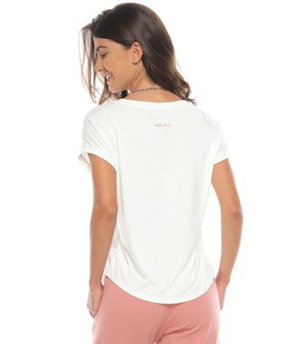 camiseta estampada color marfil para mujer parte trasera