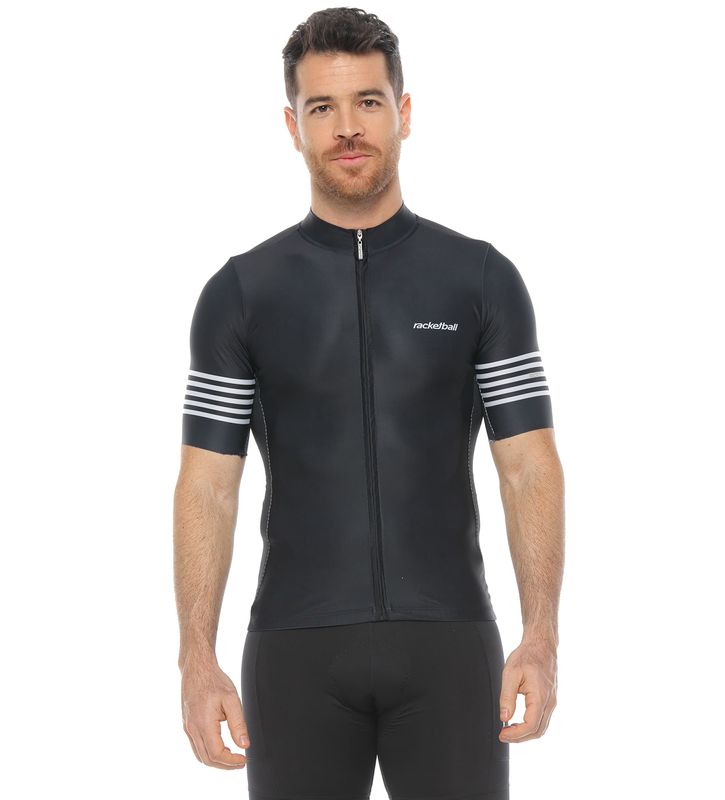 camiseta de ciclismo unisex color negro parte delantera