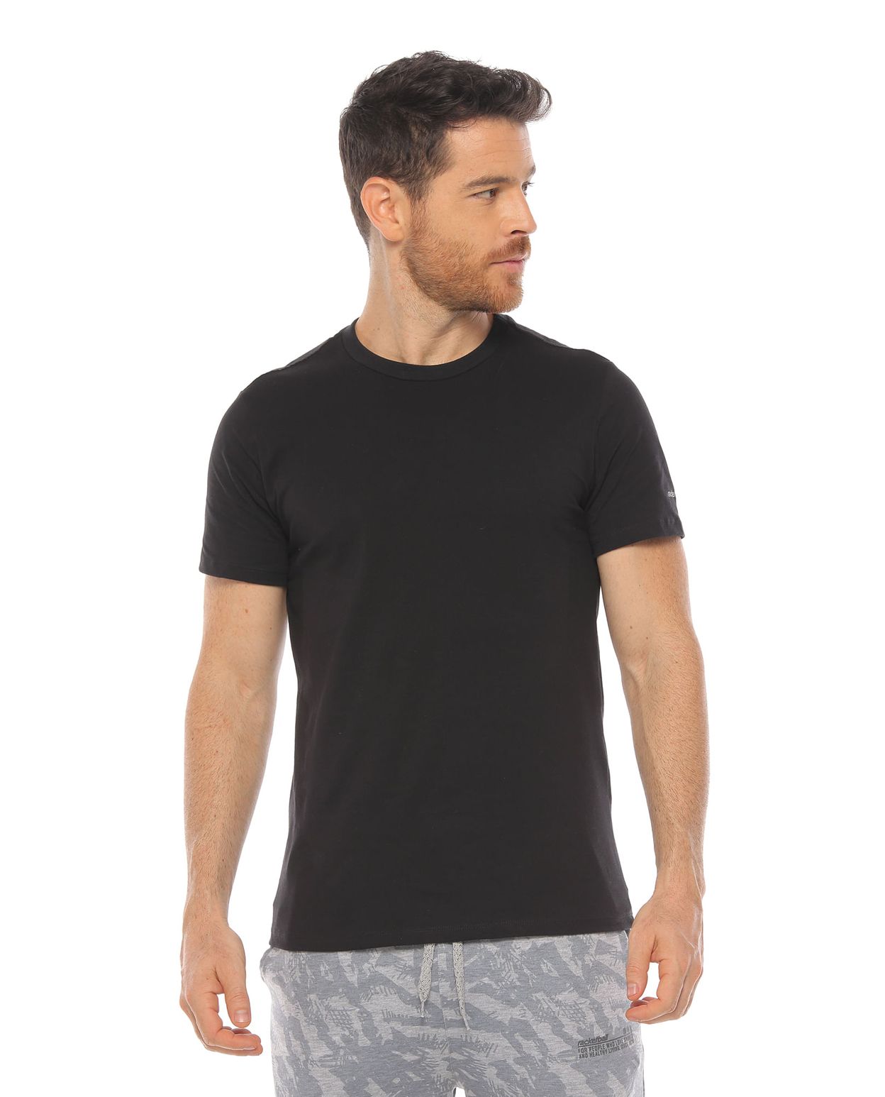 camiseta manga corta color negra para hombre