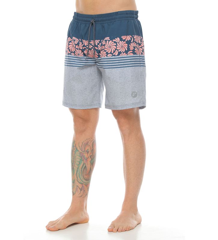 pantaloneta de playa larga color petroleo para hombre