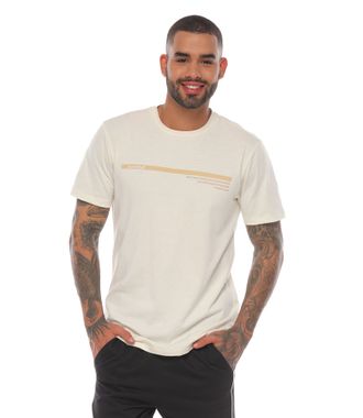 camiseta manga corta deportiva color marfil para hombre