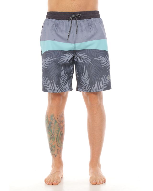 pantaloneta de playa larga color gris oscuro para hombre