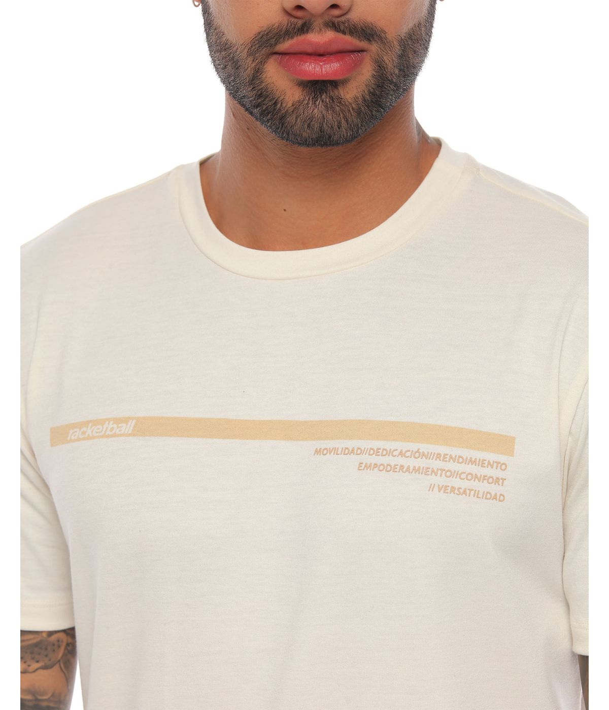 CAMISETA REGULAR HOMBRE OVERVIEW MARFIL