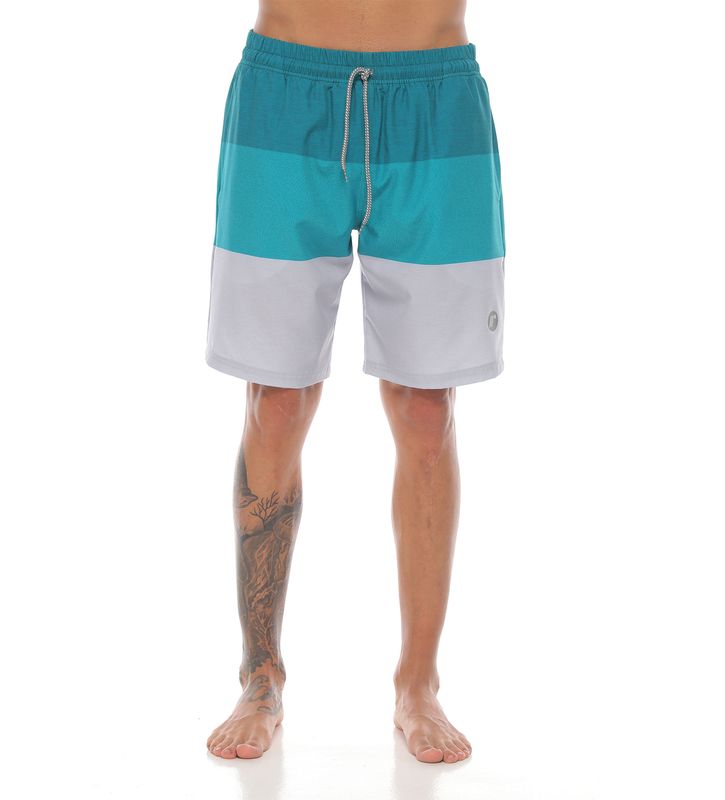 pantaloneta de playa larga color jade para hombre