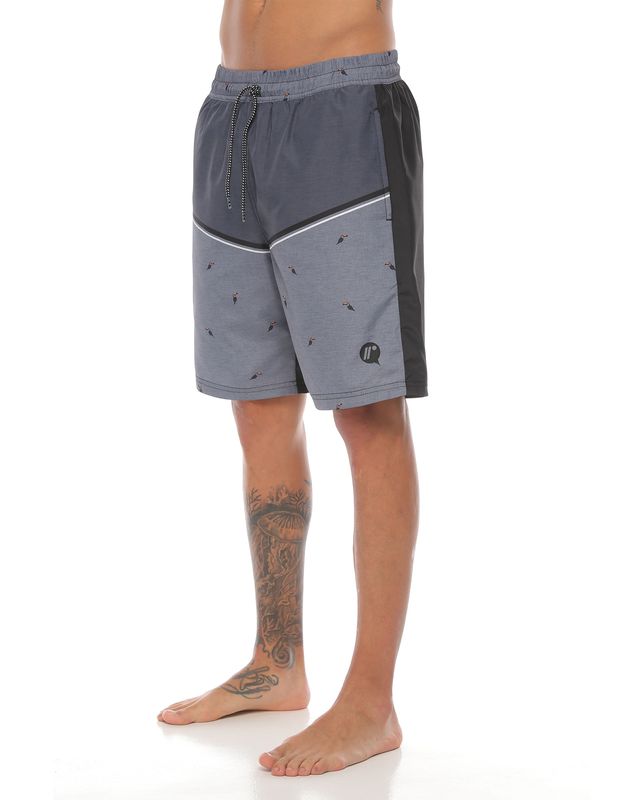 Pantaloneta Larga de Playa Negra para Hombre