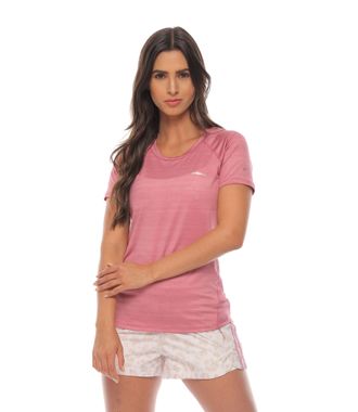 camiseta manga corta deportiva color rosa para mujer