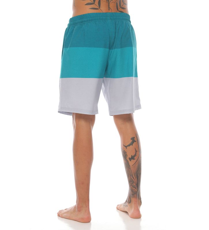 pantaloneta de playa larga color jade para hombre parte trasera