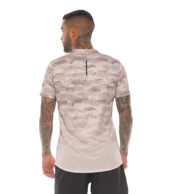camiseta deportiva manga corta color arena para hombre parte trasera