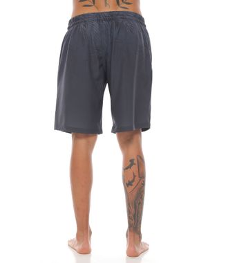 pantaloneta de playa larga color gris oscuro para hombre parte trasera