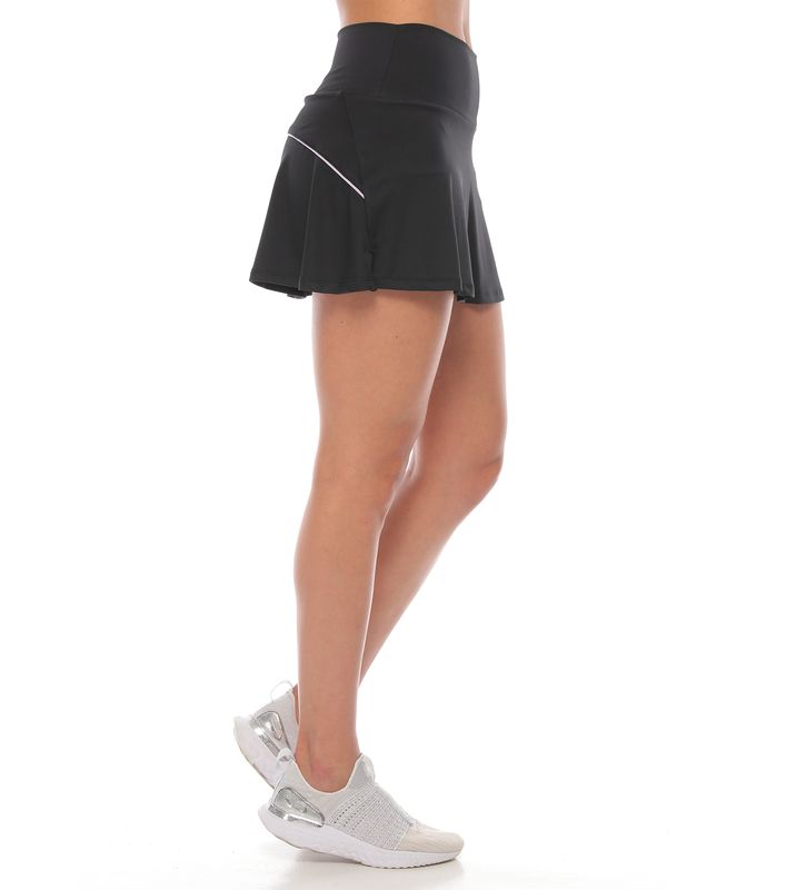 falda deportiva con licra interior color negro mujer parte lateral izquierda