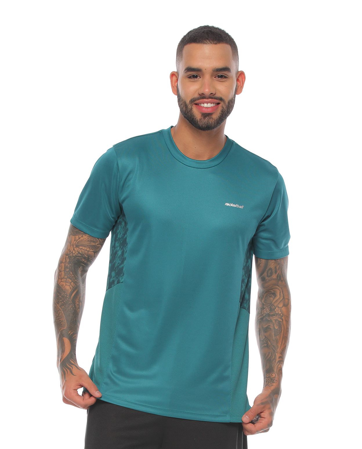 camiseta deportiva manga corta color verde para hombre