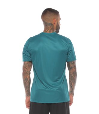 camiseta deportiva manga corta color verde para hombre parte trasera