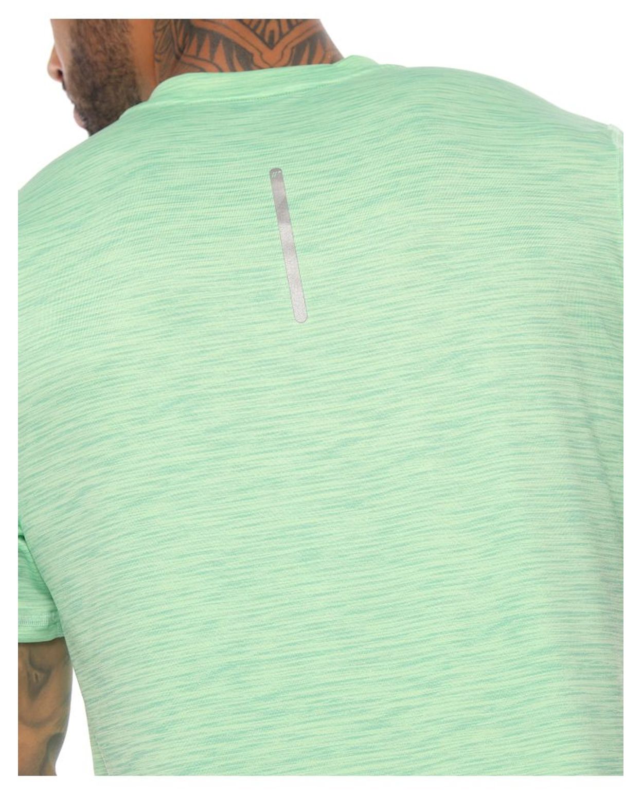 Camiseta Deportiva Verde para hombre parte trasera con reflectivo