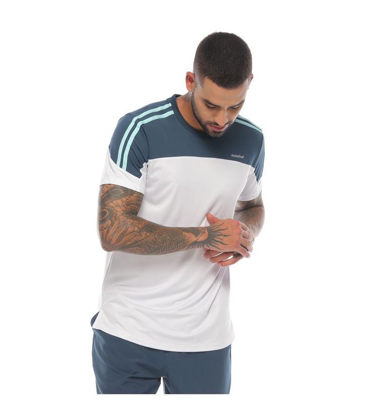 Camiseta-Deportiva-Blanca-Menta-para-Hombre