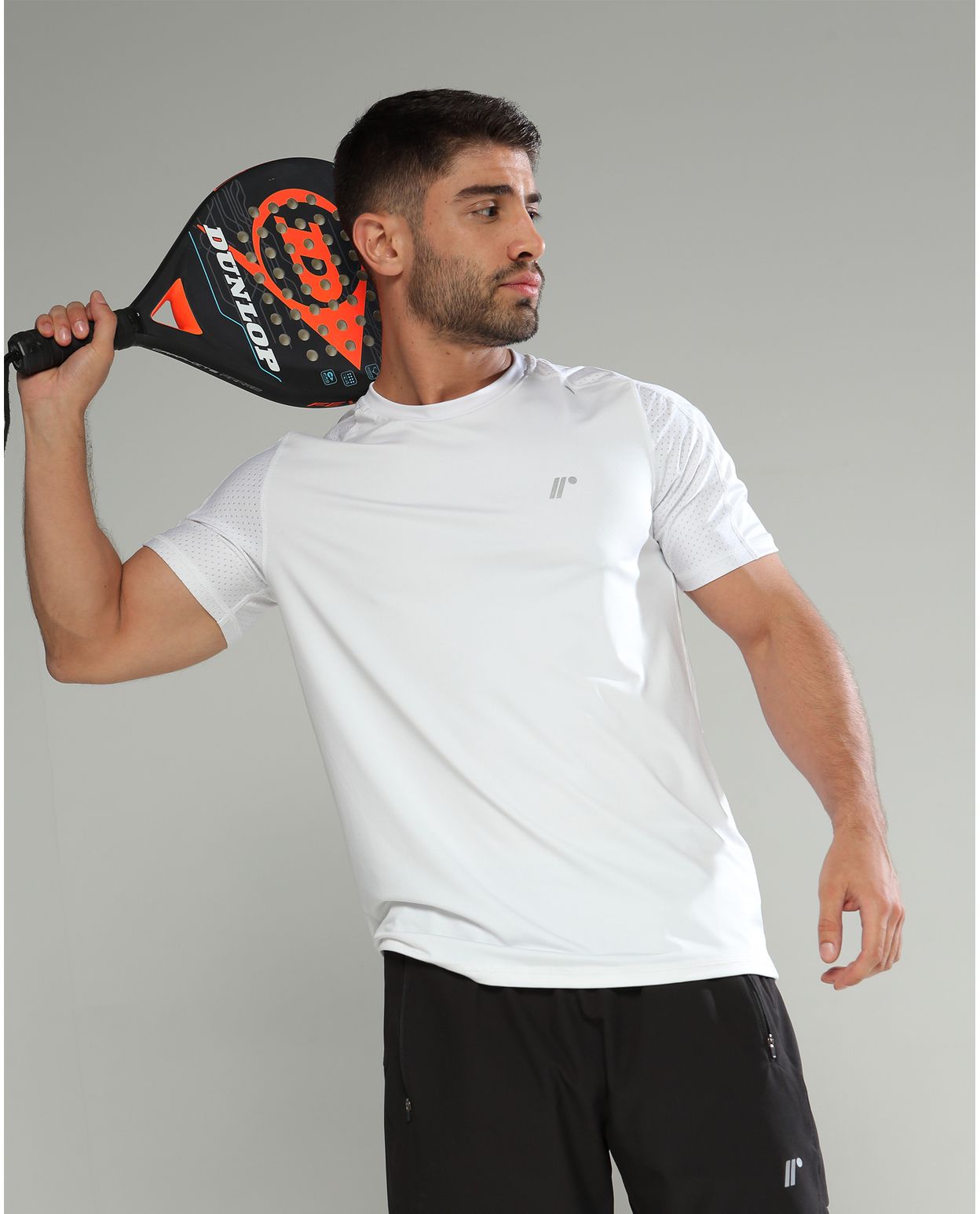 Camiseta para hombre con raqueta de tenis para hombre, Negro 