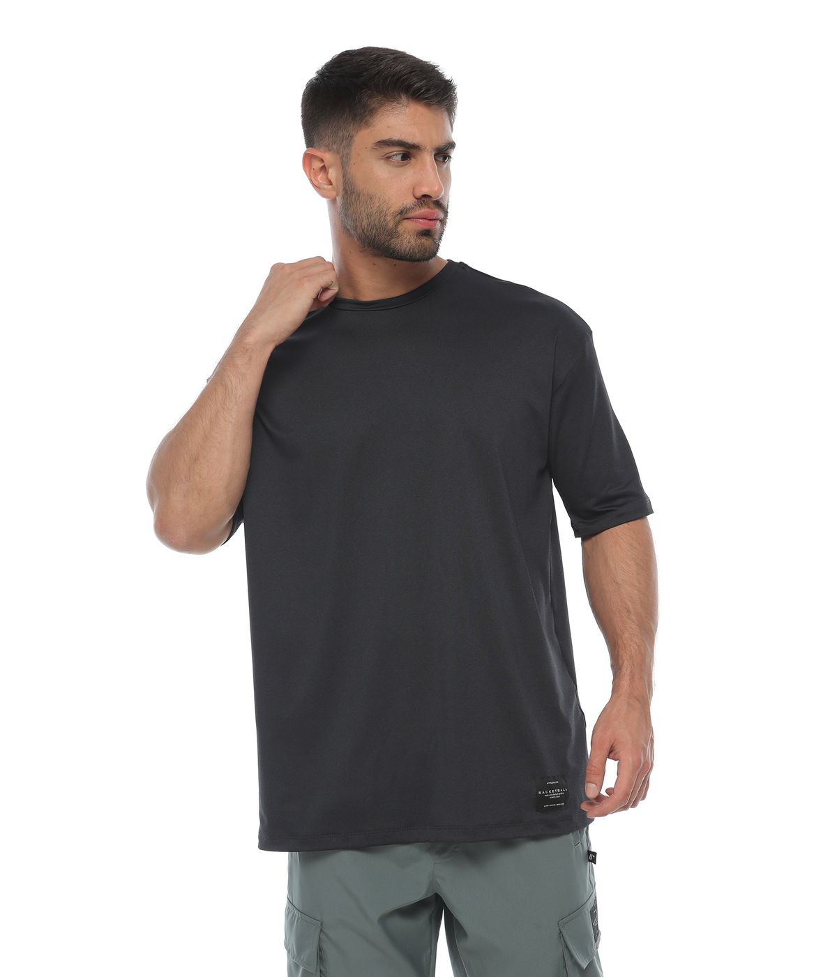 camiseta oversize hombre, color gris oscuro - racketball movil