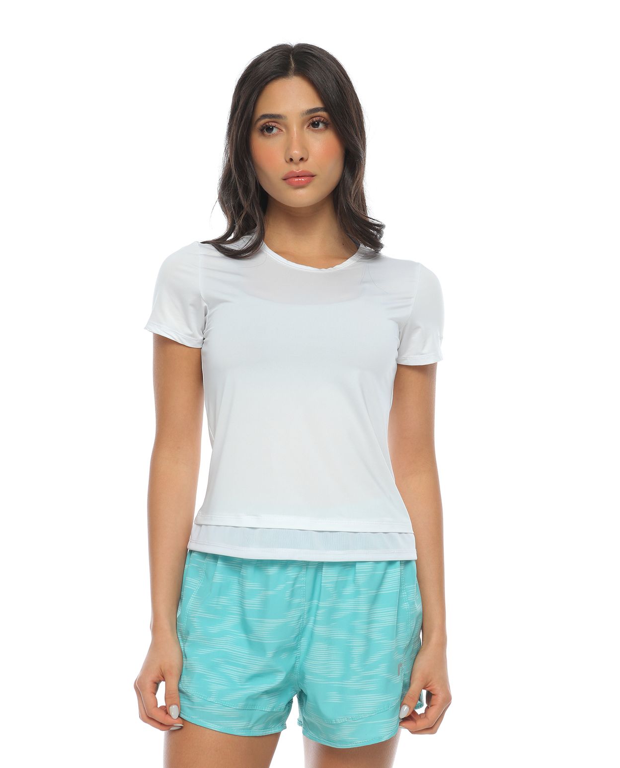 Camiseta deportiva mujer, color blanco, manga corta - racketball movil