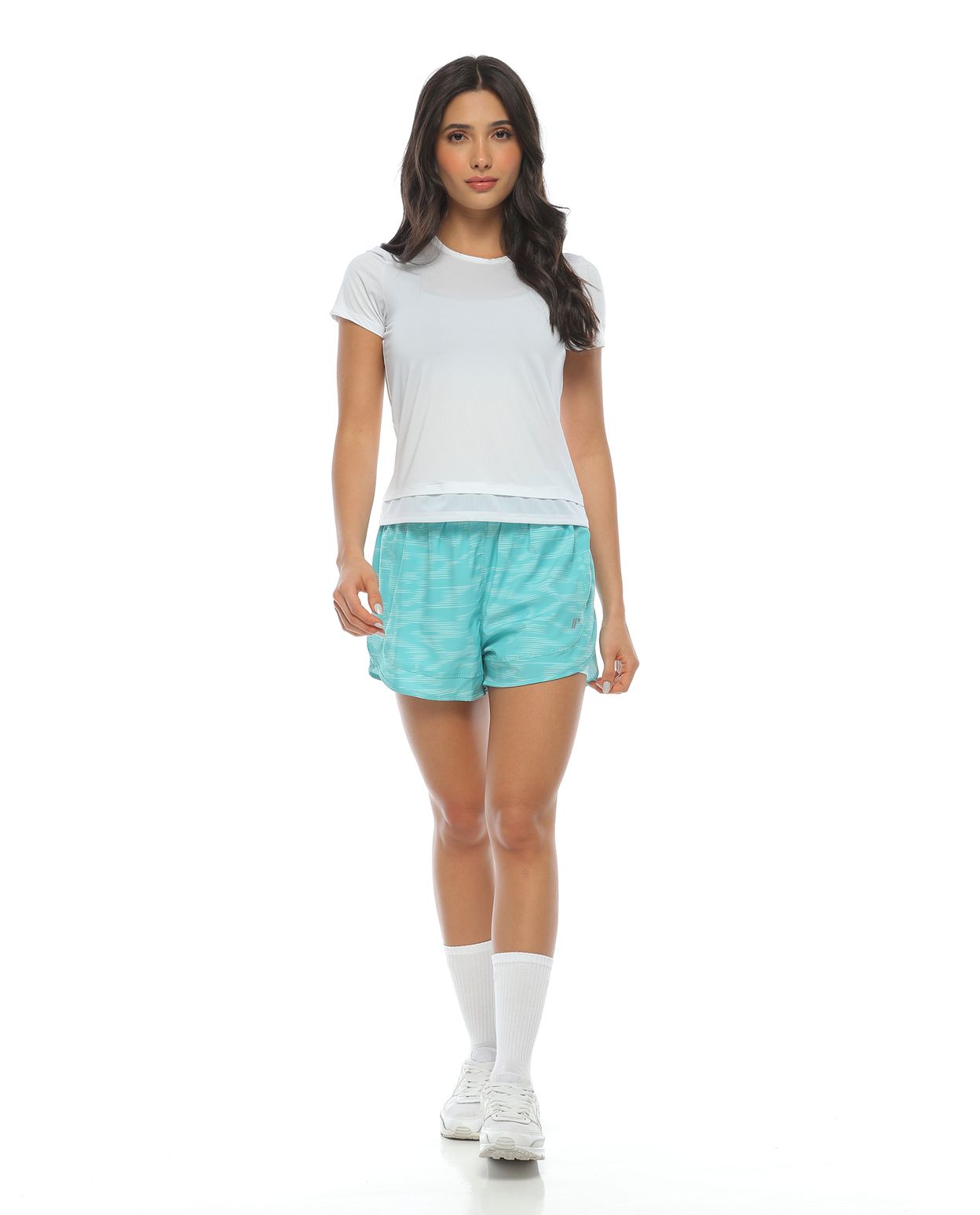 Camiseta deportiva mujer, color blanco, manga corta - racketball movil