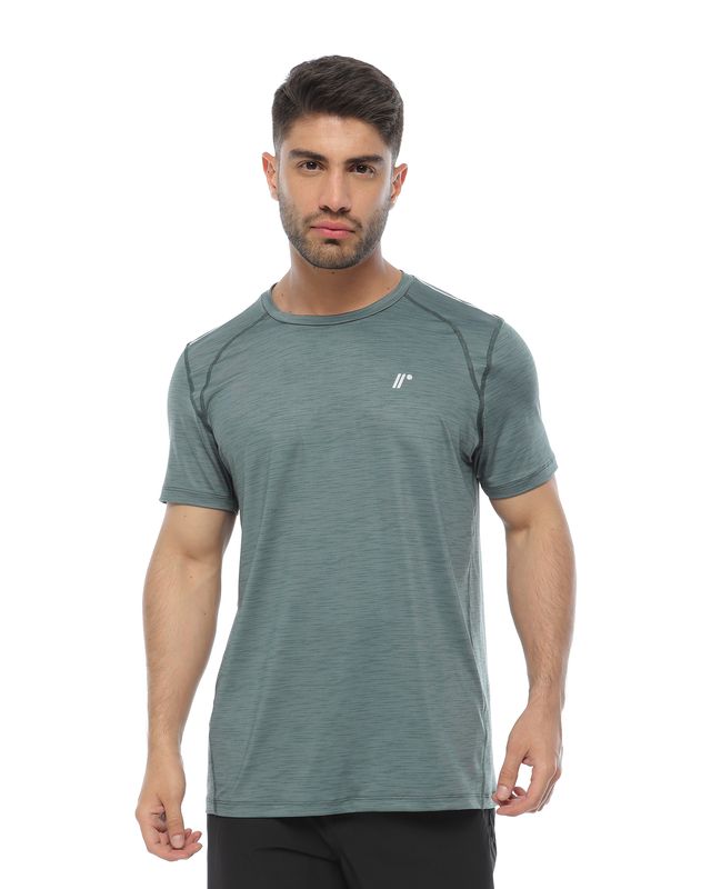 Camiseta manga corta hombre, color verde jasped - racketball movil