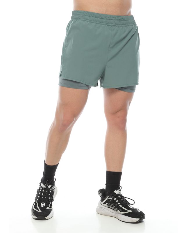 Pantaloneta deportiva hombre, color verde - racketball movil