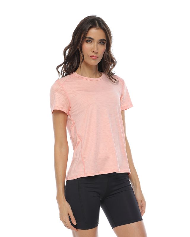 camiseta deportiva mujer, manga corta color coral jasped - racketball movil
