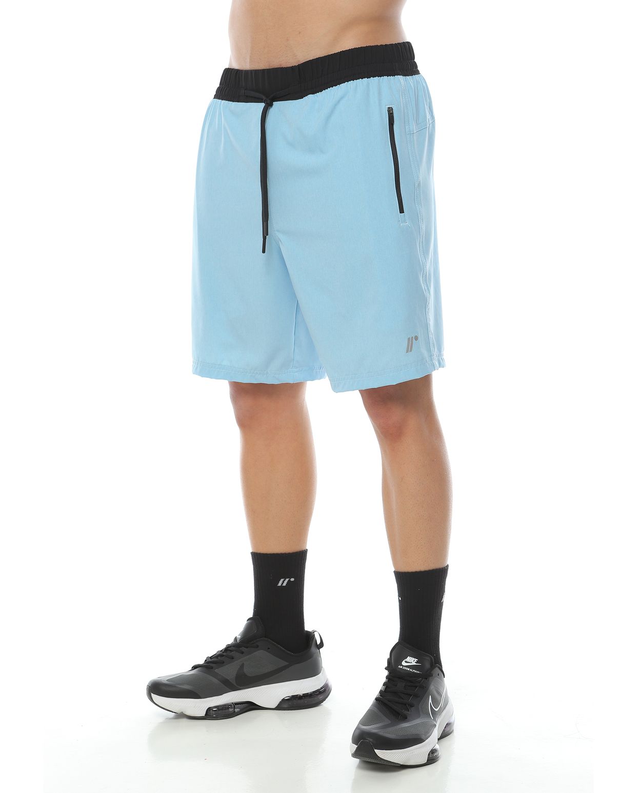 Pantaloneta Deportiva, Color Azul Claro Jaspe Para Hombre - racketball movil