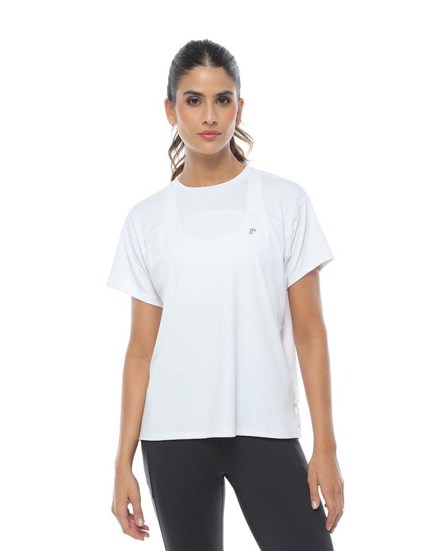 Camiseta Oversize Cuello Redondo, Color Blanco Para Mujer - racketball movil